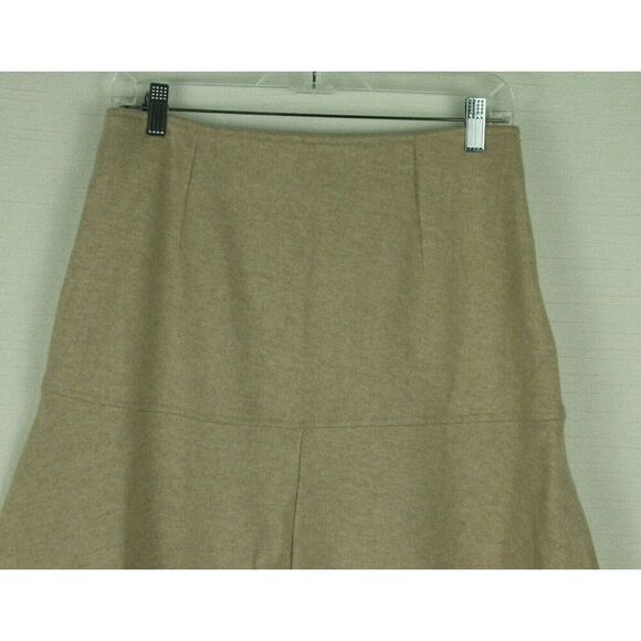 OGL Women's Wool-like Flared Maxi Midi Skirt Size Medium Athleisure Beige New - Picture 2 of 4